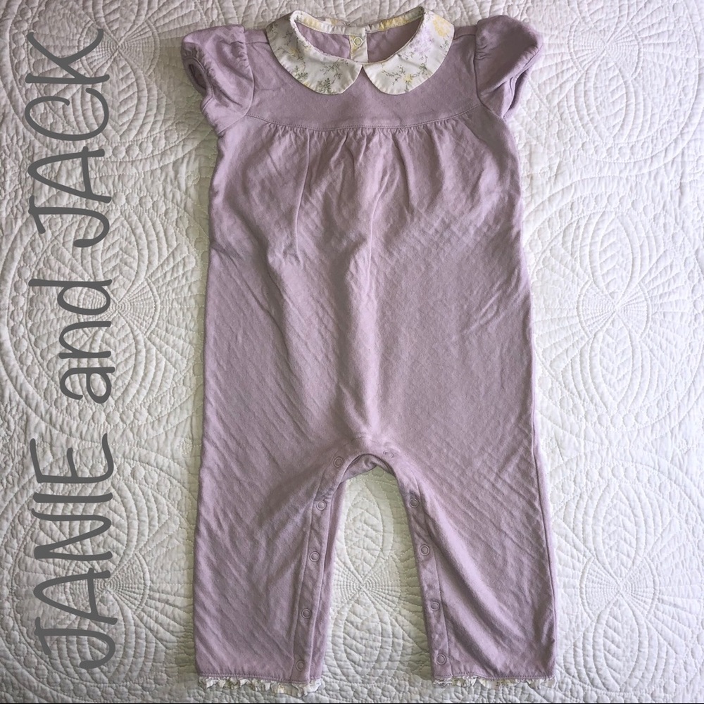 NEW JANIE and JACK Lavender Romper 12-18 MOS.